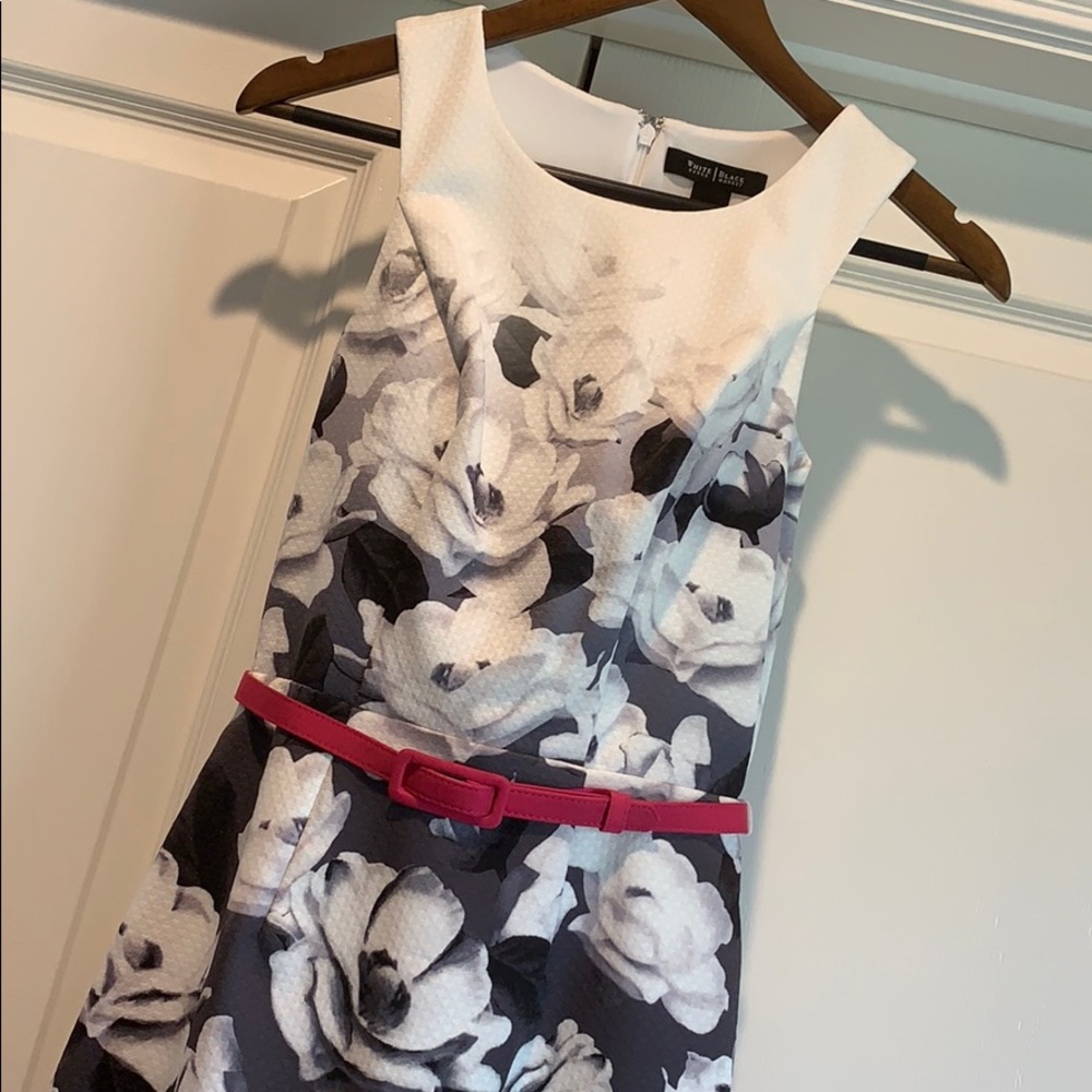 WHBM Fitted Dress with Ombre Flower Design